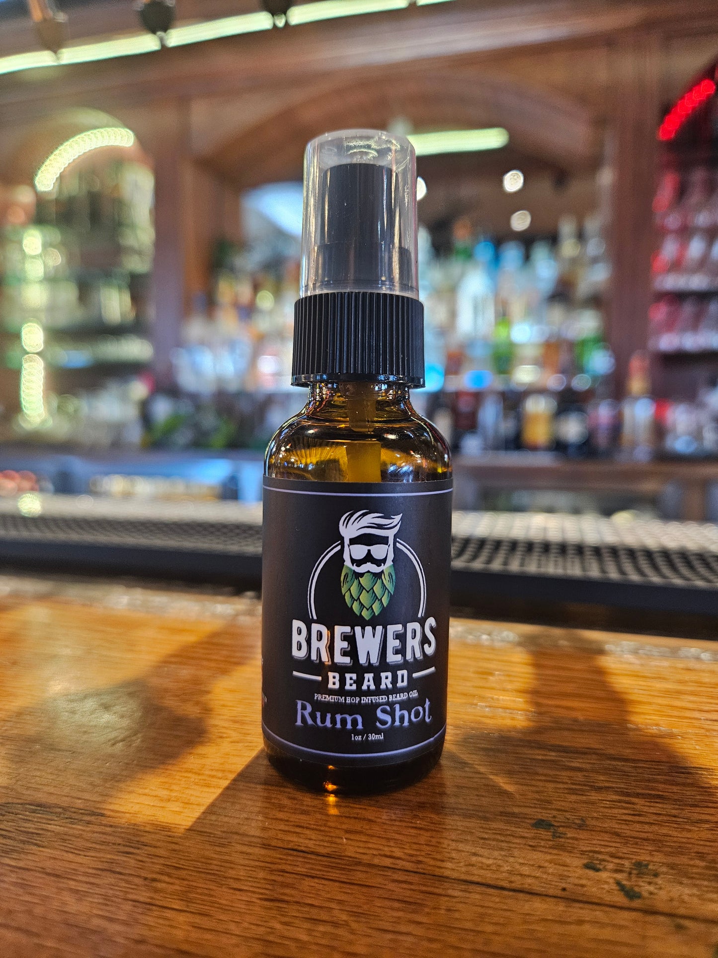 Rum Shot | Premium Hop Infused Beard Oil | Caramel and Citrus Scent | Brewer’s Beard