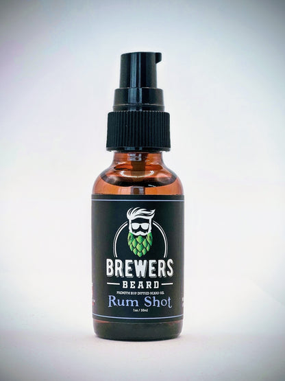 Rum Shot | Premium Hop Infused Beard Oil | Caramel and Citrus Scent | Brewer’s Beard